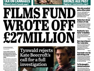 In the Manx Independent this week: Huge amount of film fund money written off