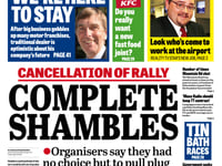Tuesday is news day: Examiner reports on the fallout of rally cancellation
