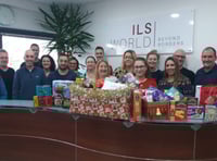 Staff donate food and drink to needy
