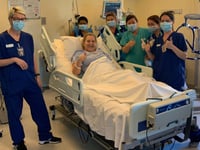Island's first Covid hospital admission wins her battle