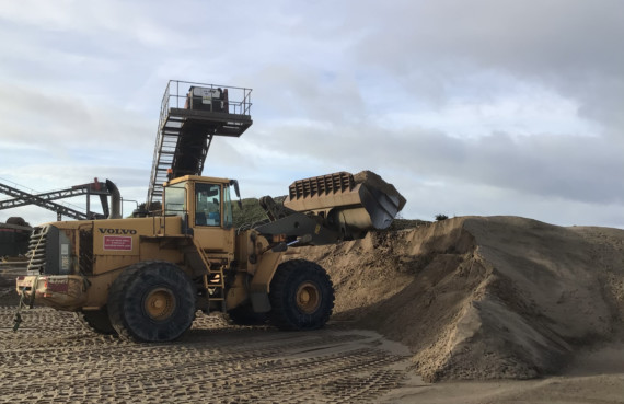 Sand is collected from the Point of Ayre quarry