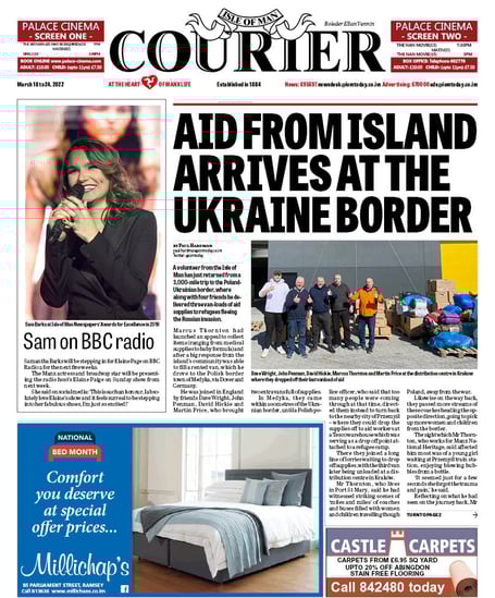 Isle of Man Courier front page, March 18, 202