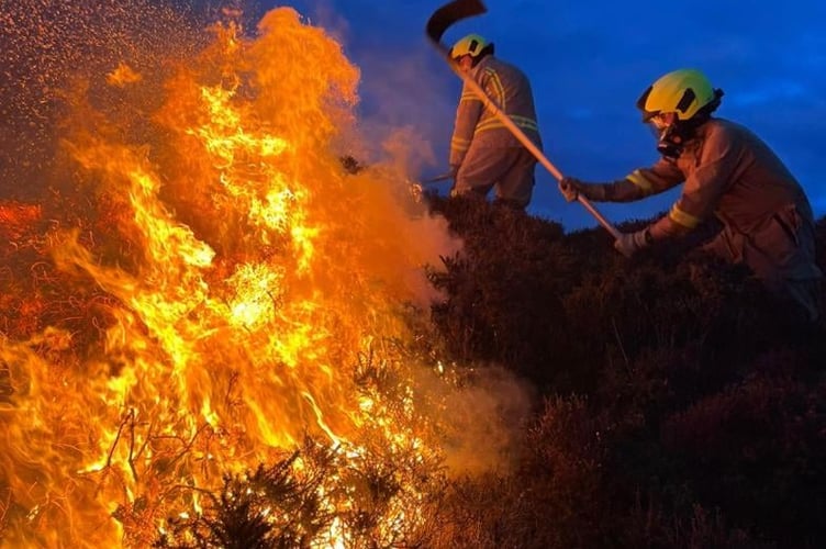 Heath fire in Greeba on March 24, 2022
