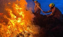 Heath fire in Greeba