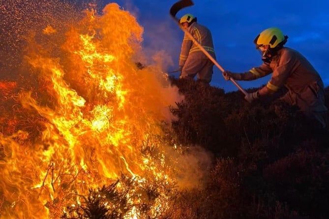 Heath fire in Greeba on March 24, 2022