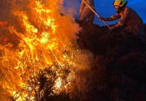 Heath fire in Greeba
