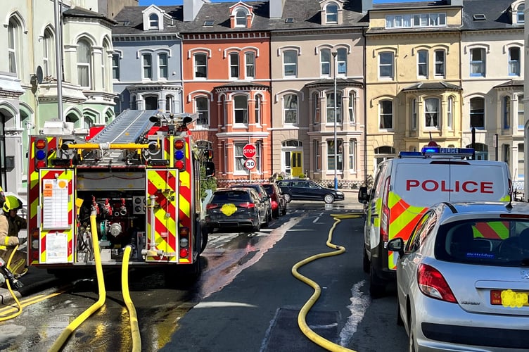 Fire service in attendance at flat fire in Demesne Road, Douglas