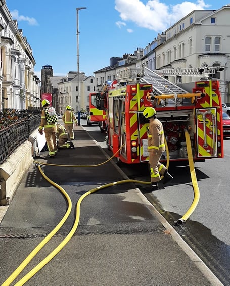 Isle of Man Fire Service attend a kitchen fire on Bucks Road