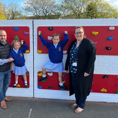 New climbing wall for Foxdale Primary School