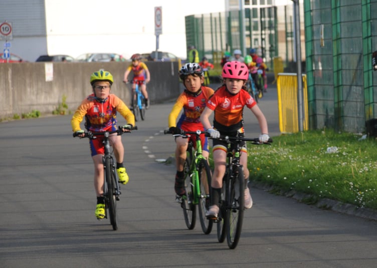 Some of the RL360 Youth Cycling League riders in action at the NSC (Photo: John Watterson)