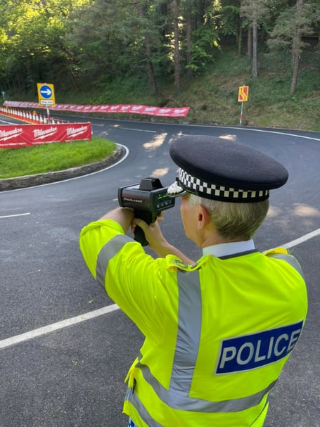 Gary Roberts with a speed gun