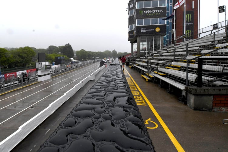 Rain and wet weather at the TT Grandstand previously