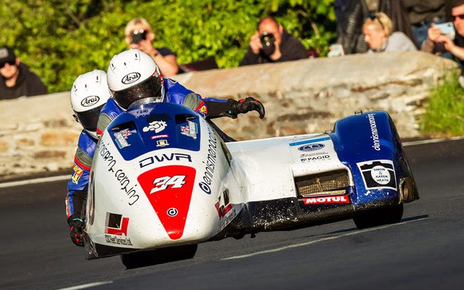 Richard Stockton (driver) and son Bradley (passenger) were killed in a crash at the Isle of Man TT on Friday 