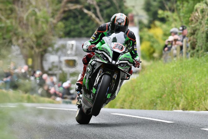 Peter Hickman on the opening lap of the Senior TT