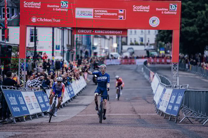Picture by Zac Williams/SWpix.com- 24/06/2022 - Cycling - British Cycling National Championships 2022 - Elite Men's Circuit Race - Kirkcudbright - Scotland - Matt Bostock, Wiv Sungod, wins the 2022 Elite Men's circuit race.