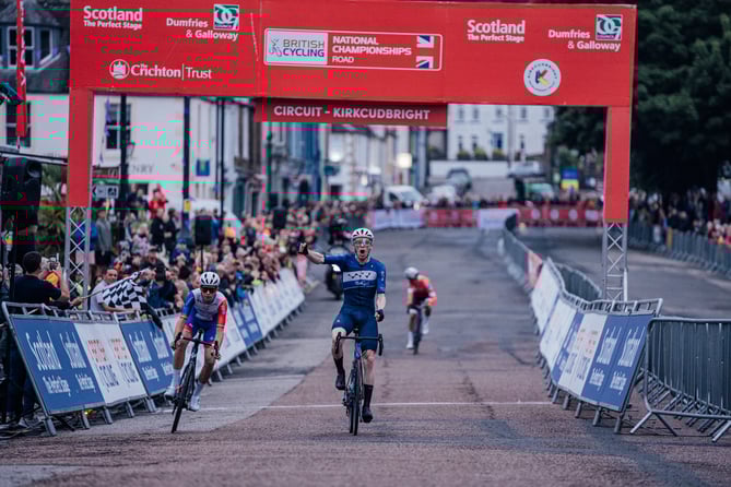 Picture by Zac Williams/SWpix.com- 24/06/2022 - Cycling - British Cycling National Championships 2022 - Elite Men's Circuit Race - Kirkcudbright - Scotland - Matt Bostock, Wiv Sungod, wins the 2022 Elite Men's circuit race.