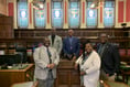Visitors from the Caribbean learn about Tynwald procedures