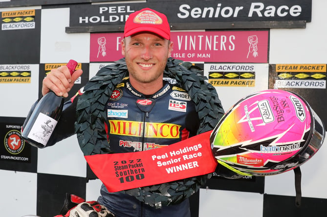 Davey Todd celebrates his first Southern 100 win