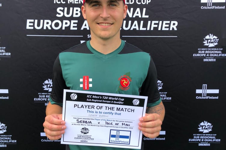 The Isle of Man’s George Burrows was man of the match versus Serbia