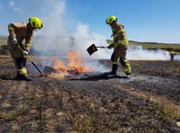 Firefighters use 70,000 litres of water to put out field fires