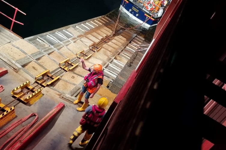 Retrieving the RNLI Douglas lifeboat