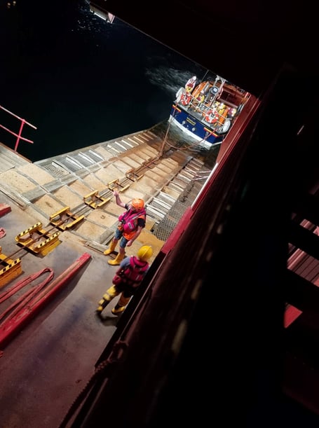 Retrieving the RNLI Douglas lifeboat