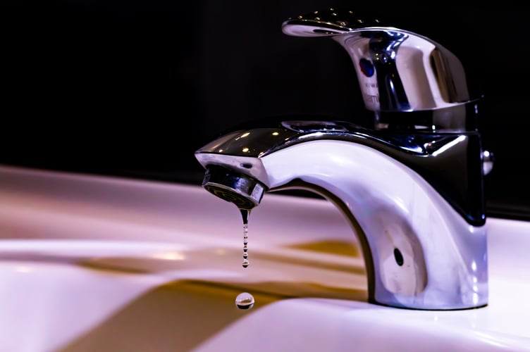 Water dripping from a tap