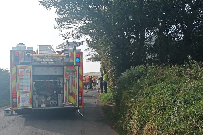 The accident scene in Bride this afternoon