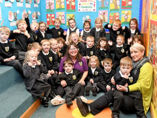 Photos of reception class photos in tomorrow’s Isle of Man Examiner
