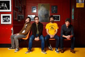 Bluetones frontman Mark Morriss (left) and guitarist Adam Devlin (second from left) will be appearing in Port Erin