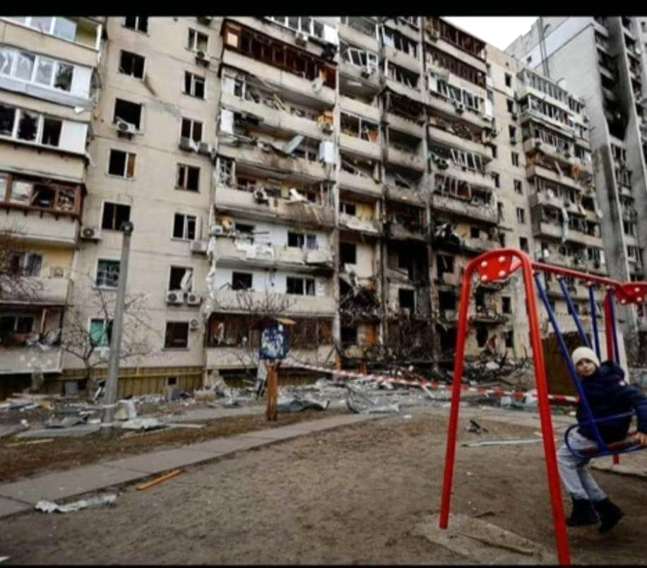 ABOVE: Goods donated by those in The Post’s area are sorted ready for travelling to Ukraine’s borders back in March

BELOW: Scenes of devastation following the Russian bombing of Ukraine’s second city, Kharkiv
