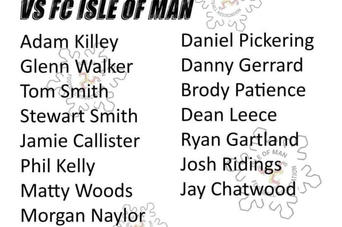 The Isle of Man FA squad to face FC Isle of Man