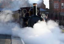Steam train damaged after being hit by a tree