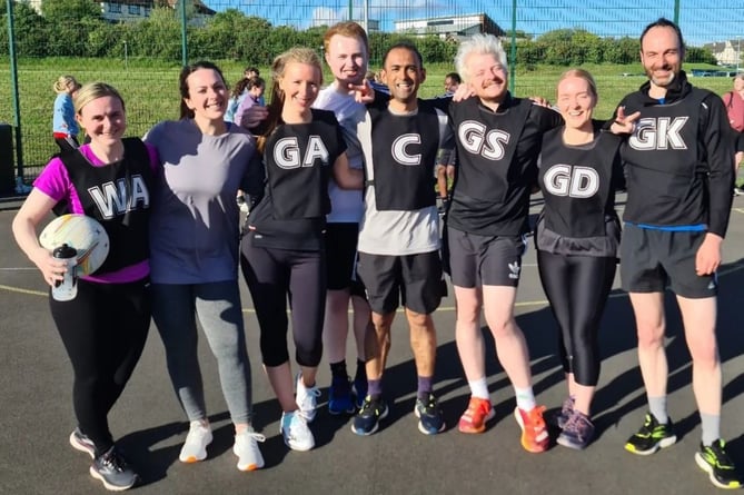 Cabinet Office and DEFA staff in the business mixed netball league