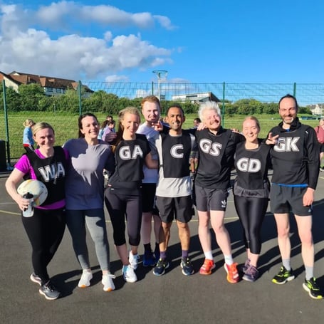 Cabinet Office and DEFA staff in the business mixed netball league