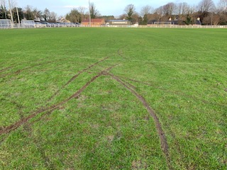Vandals attack football pitch