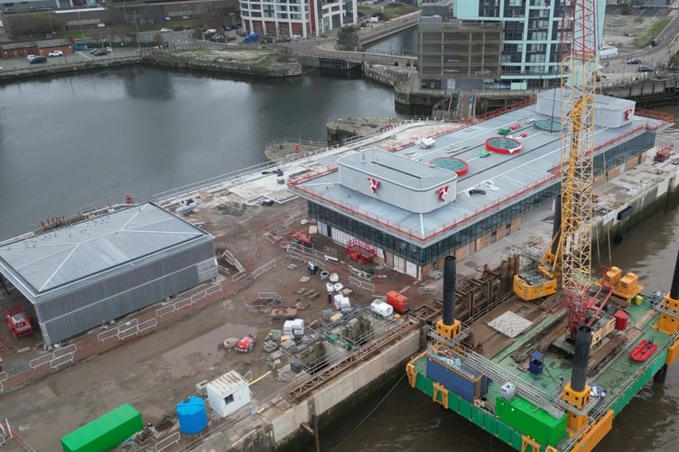 Work continues on the the new Isle of Man ferry terminal in Liverpool