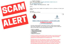 Isle of Man Constabulary insignia used in scam email