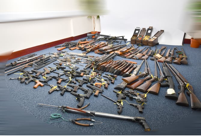 Weapons collected by police in a weapons surrender