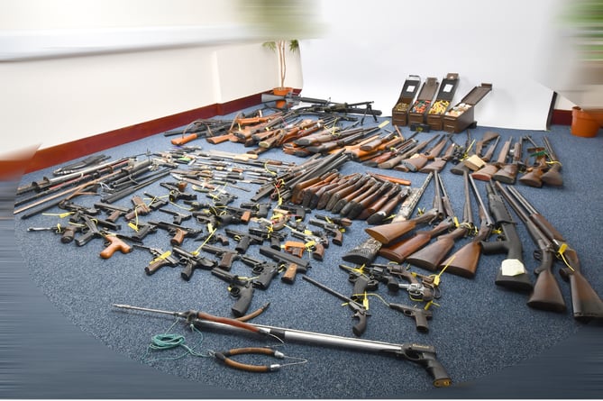 Weapons collected by police in a weapons surrender 