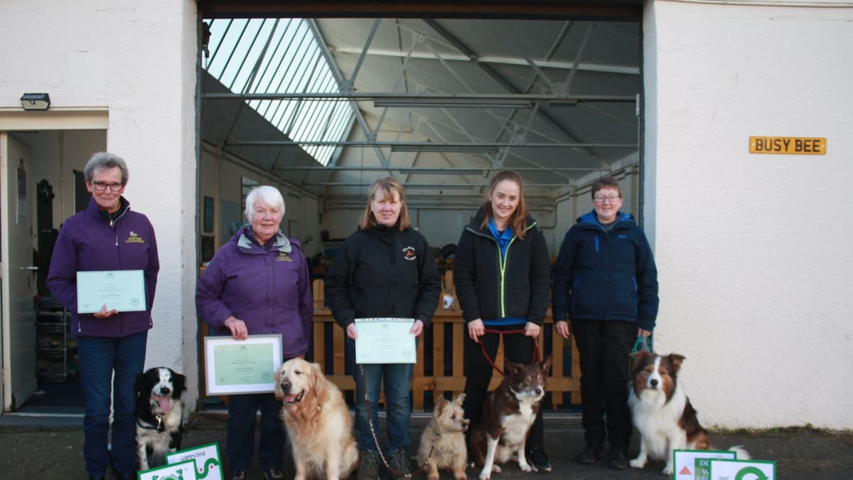Two handlers Debbie Martin and Nikki Golding representing Isle of Man ...