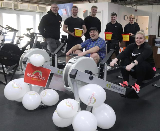 Gym members’ rowing challenge raises money for children’s hospice