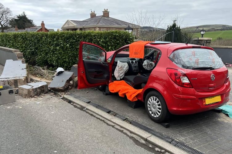 Car crashed into wall
