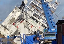 Ship once registered in Isle of Man is blown over in high winds