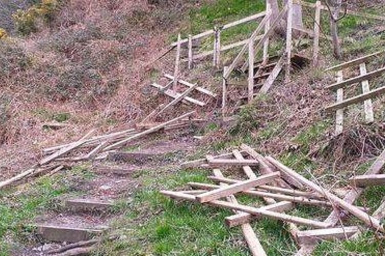 Laxey headland path steps