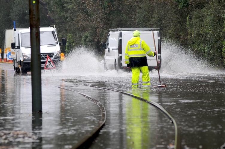 Flooding at Groudle after previous heavy rain - 