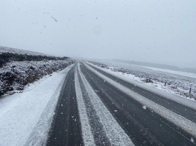 Sloc road in snow