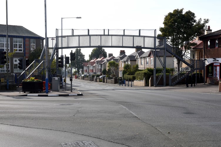 The TT footbridge at the top of Bray Hill