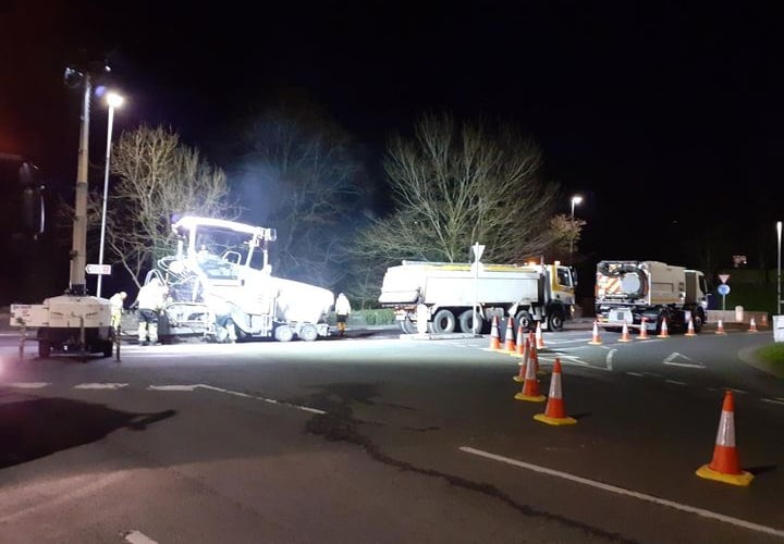Road resurfacing taking place on Wednesday night