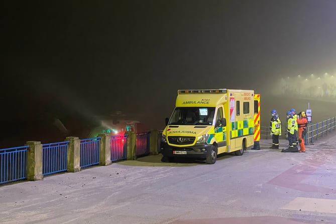 Ambulance transfer on Douglas beach